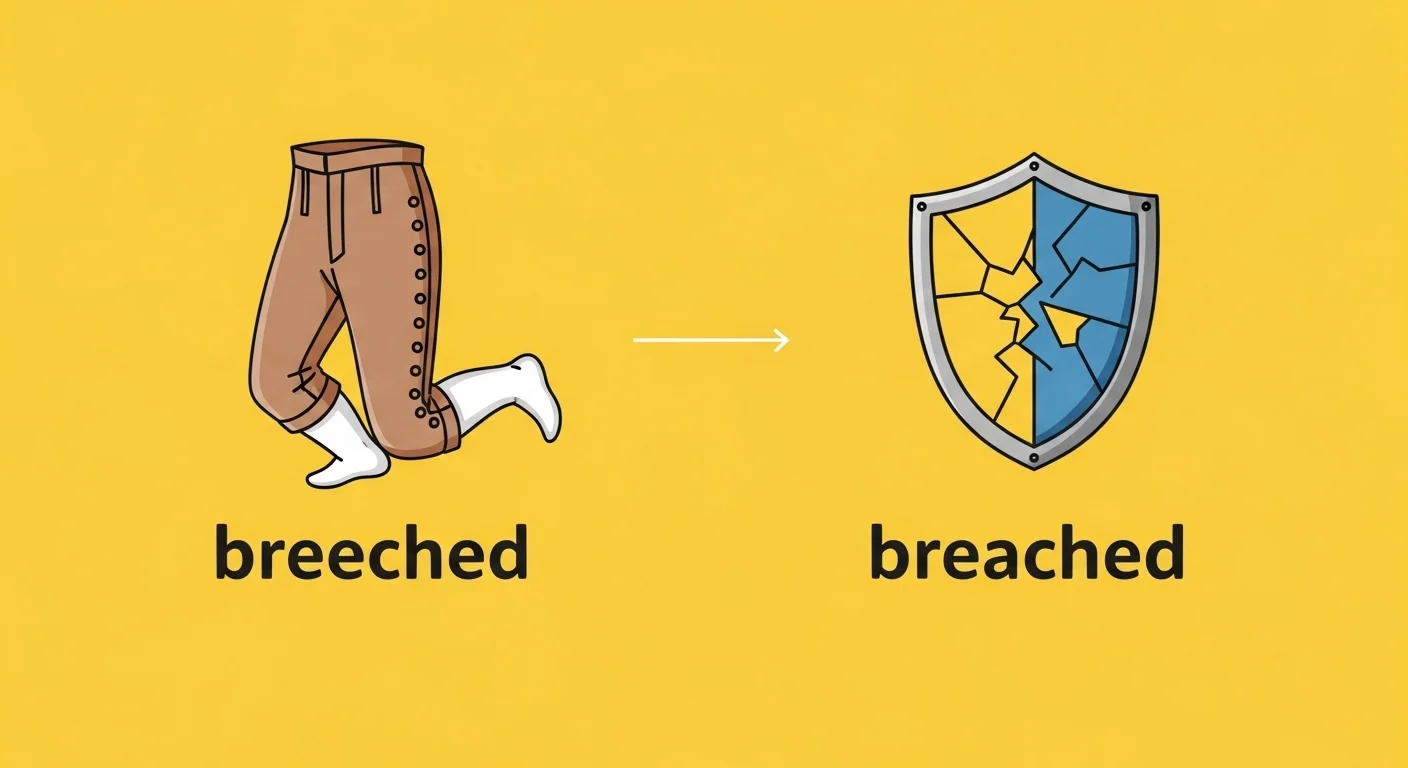 breeched vs breached
