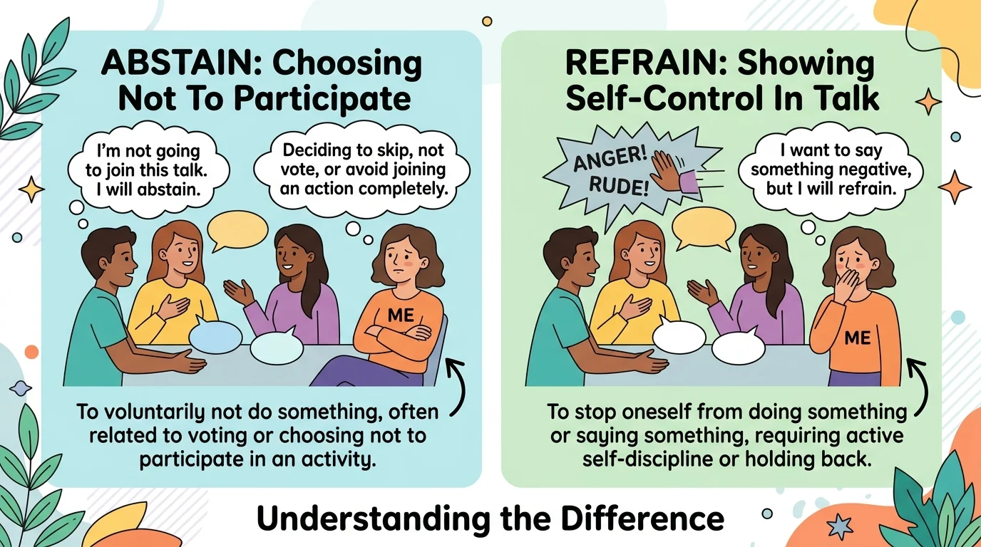 abstain vs refrain