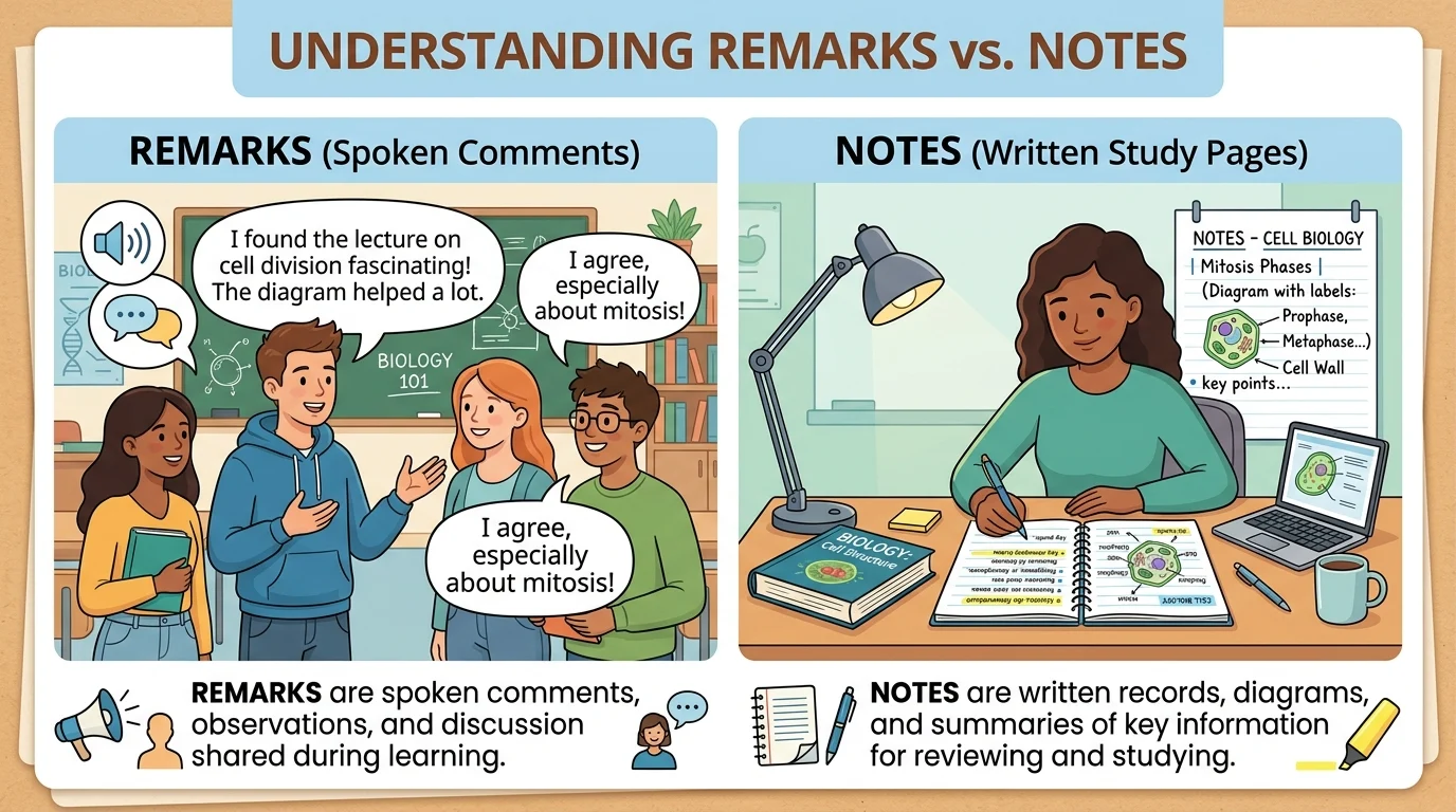 remarks vs notes