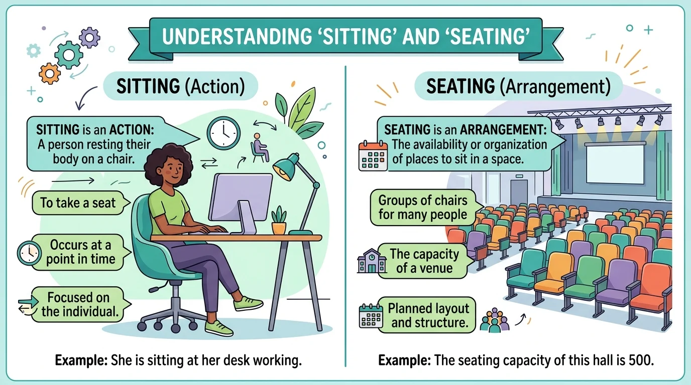 sitting vs seating