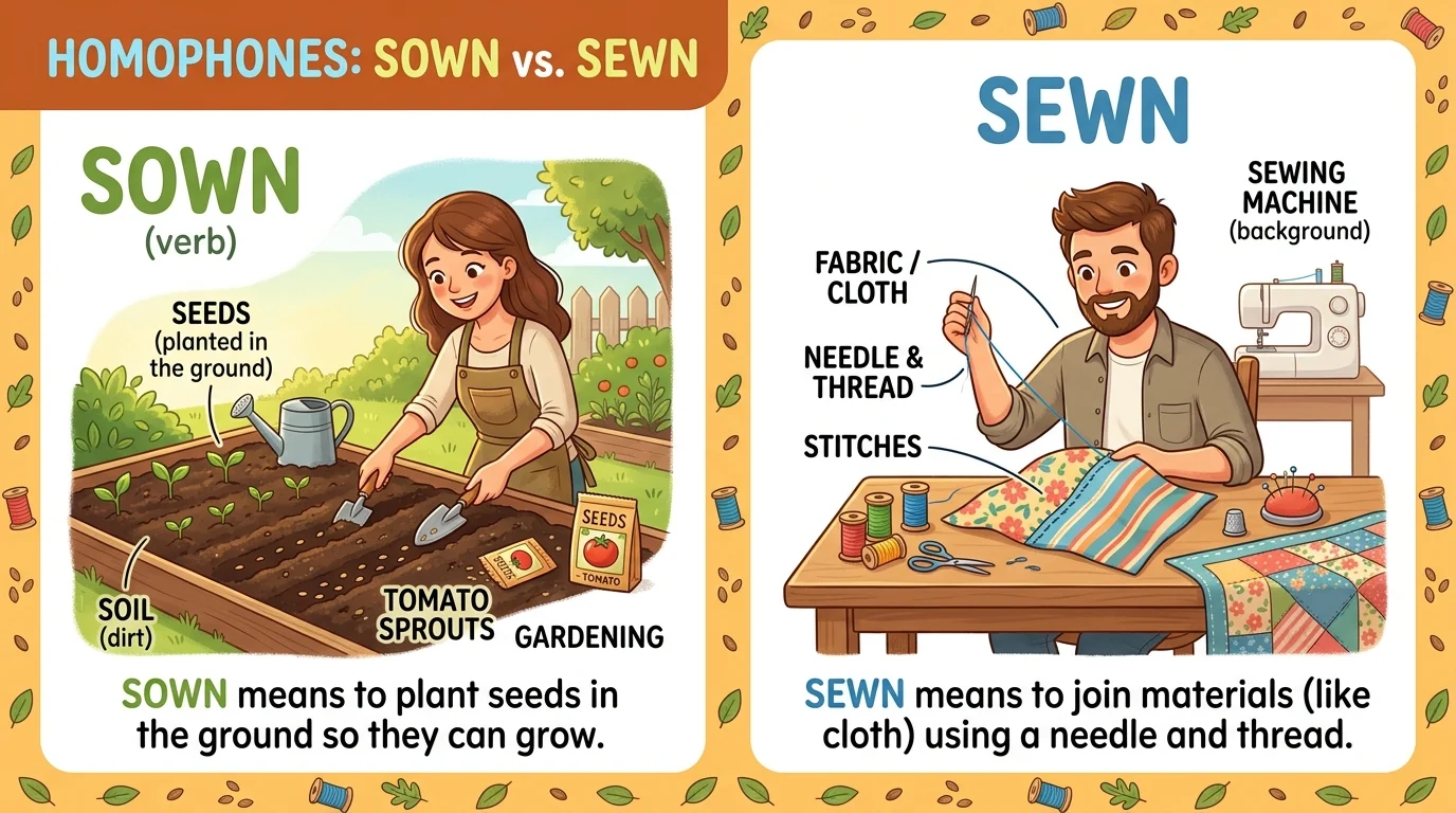 sown or sewn